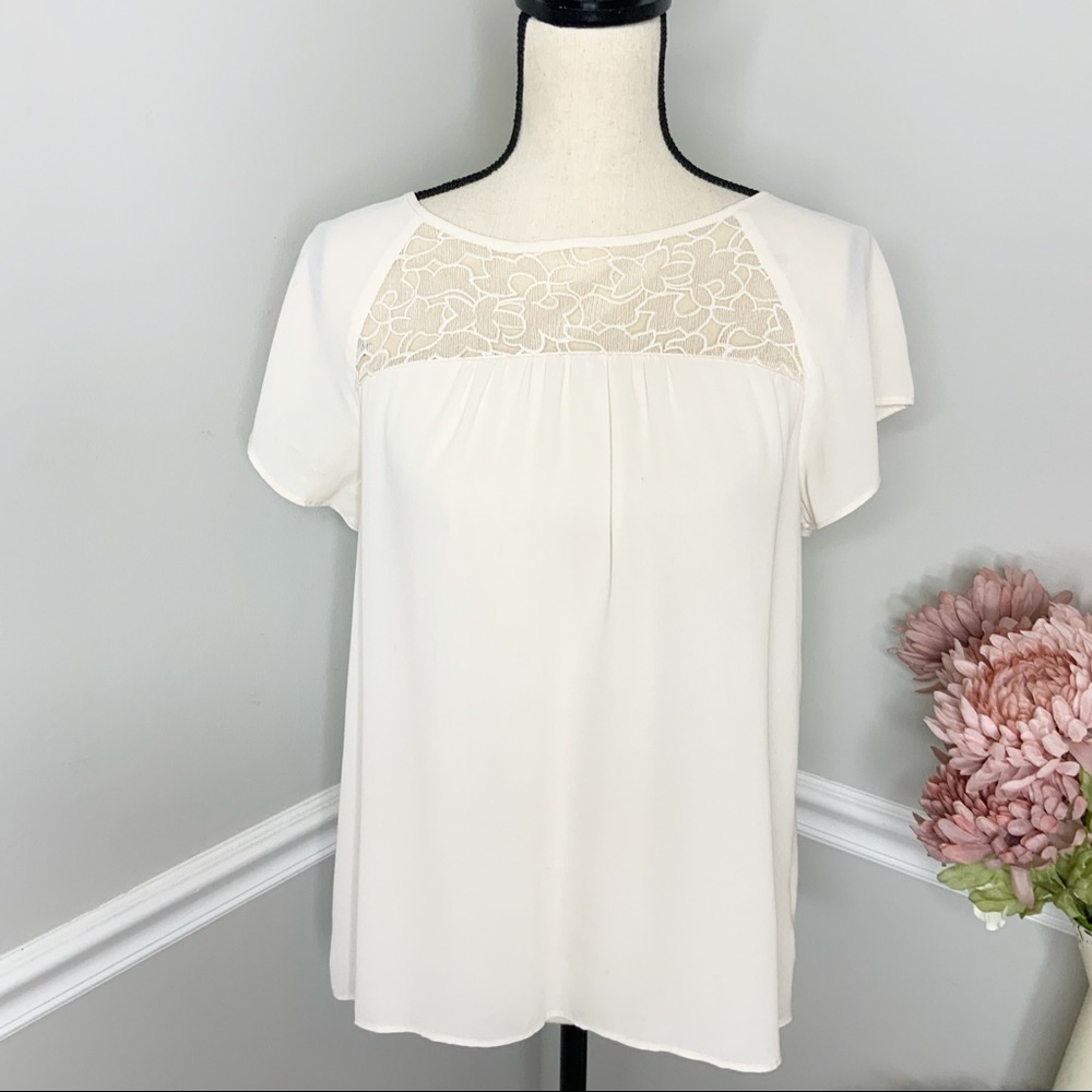 MAEVE ANTHROPOLOGIE White Lace Blouse